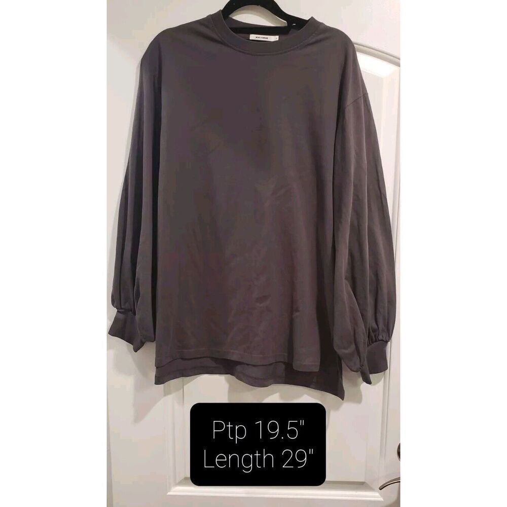 WEGO STANDARD Long Balloon Sleeve Tee, Dark Gray Size F, Excellent Preowned Cond